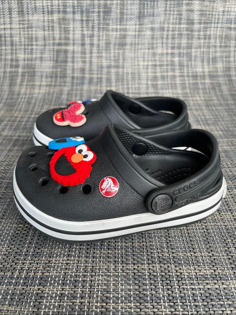 CROCS Kids Crocband Clogs Black/ White Slip-On Sandals Infant shoes Toddler 5